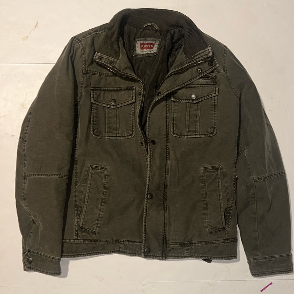 Levi’s Olive Green Zipped and Snapped Four Pocket Jacket